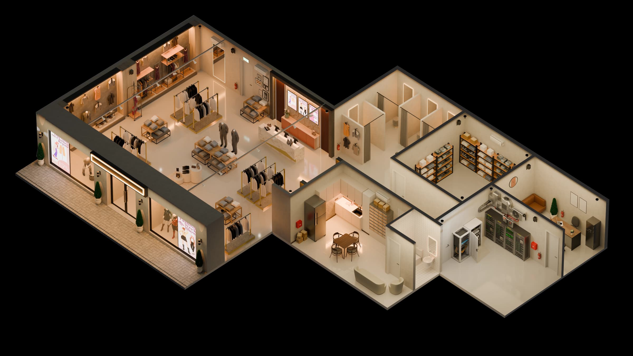 Illustration 3D du point de vente
